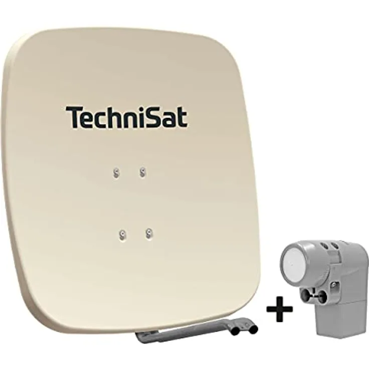 TechniSat SATMAN 65 PLUS Satellitenschüssel für 4 Teilnehmer (65 cm, beige) - Aluminium, Pulverbeschichtung, Ultra-HD/4K Empfang