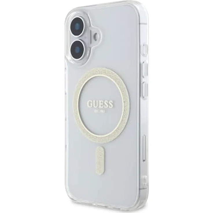 CG MOBILE Guess IML Glitter Circle, MagSafe kompatible Hülle für iPhone 16 Plus, transparent, TPU/PC Hartschale – Bild 2