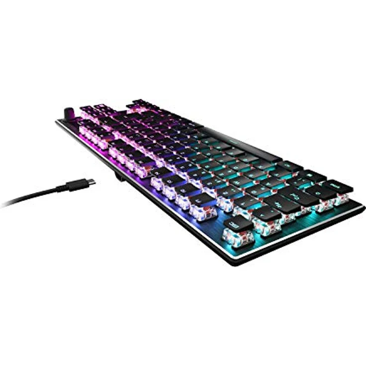 Turtle Beach Vulcan TKL - Mechanische Titan Switch PC-Gaming-Tastatur mit AIMO RGB-Beleuchtung, eloxierter Aluminium-Abdeckplatte, und linearem TITAN Switch – Bild 2