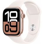 Apple Watch Series 10, 42 mm, GPS, Aluminiumgehäuse Roségold, Sportarmband Blassrosa, S/M