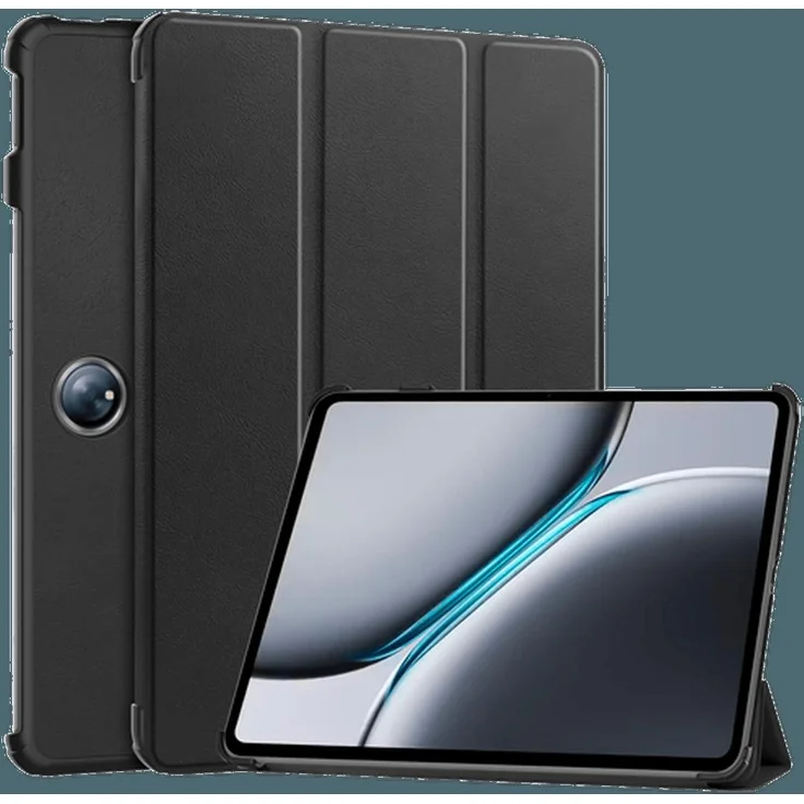Just in Case Smart Tri-Fold Hülle für OnePlus Pad 2, Schutzetui aus PU-Leder mit Ständerfunktion, Schwarz