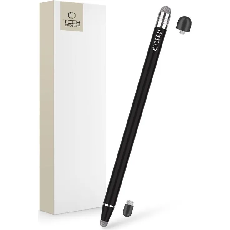 Tech-Protect USP100, 4-Tip Touch Stylus Pen, präzise Bedienung mit ergonomischem Griff, schwarz