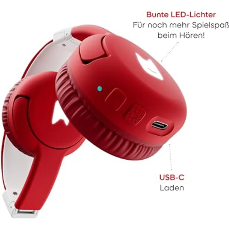 tonies Lauscher Revision Kinder-Kopfhörer, Bluetooth und NFC, kabelloses Hören, 40 Stunden Akku, mit LED-Lichtern – Bild 5