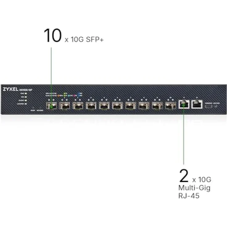 Zyxel XS1935-12F, 12-Port Layer 3 Smart Managed Netzwerk Switch mit 2x 10G RJ-45 und 10x 10GbE SFP+, Schaltkapazität 240 Gbit/s, inkl. Rack-Montagekit, Nebula Cloud – Bild 3