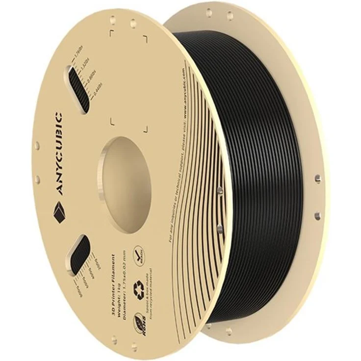 ANYCUBIC PLA 1 KG Filament - Black, hochpräzises 3D-Druckmaterial aus biologisch abbaubarem PLA mit exzellenter Schichthaftung und gleichmäßigen Durchmessern