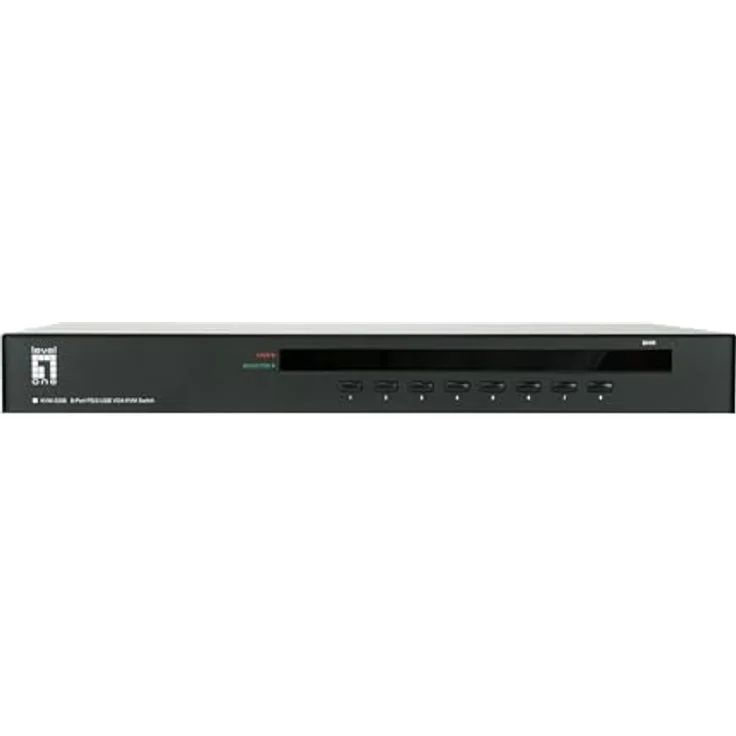 LevelOne KVM-3208 KVM Switch, Schwarz, USB/PS/2 Anschlüsse, 2048 x 1536 Pixel Auflösung, 1U Rack-Kapazität – Bild 3