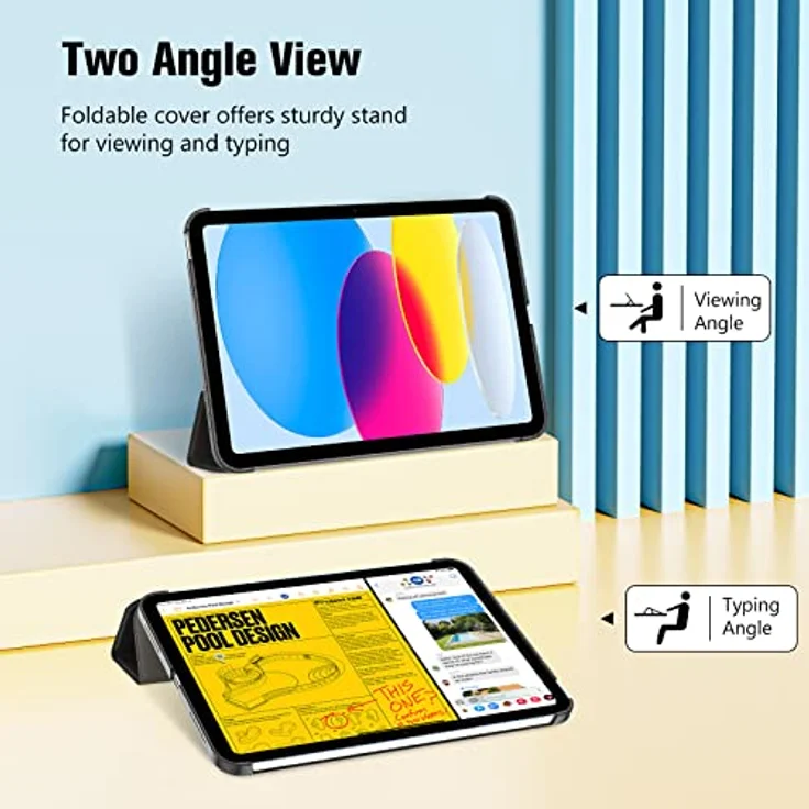 ProCase Hülle für iPad 11" (A16) 11. Gen 2025 & 10,9" 10. Gen 2022, Leicht Durchsichtig, Hartschutzhülle mit Auto Schlaf-/Weckfunktion - Schwarz – Bild 5