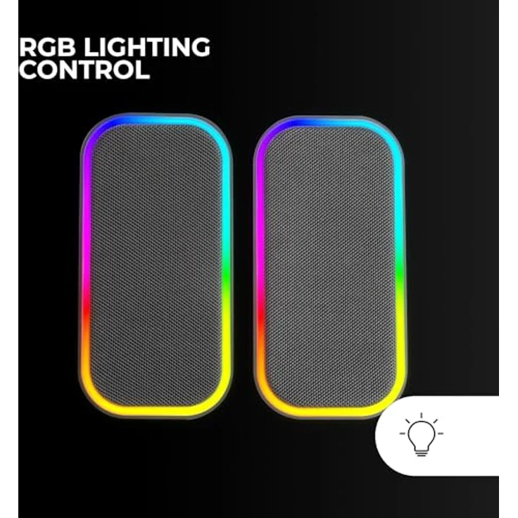 Mars Gaming MS-OM, 20W Gaming-Lautsprecher mit RGB-Beleuchtung, Bluetooth 5.3 und AUX-IN, benutzerdefinierter DSP-Chip, universelle Kompatibilität, schwarz – Bild 3