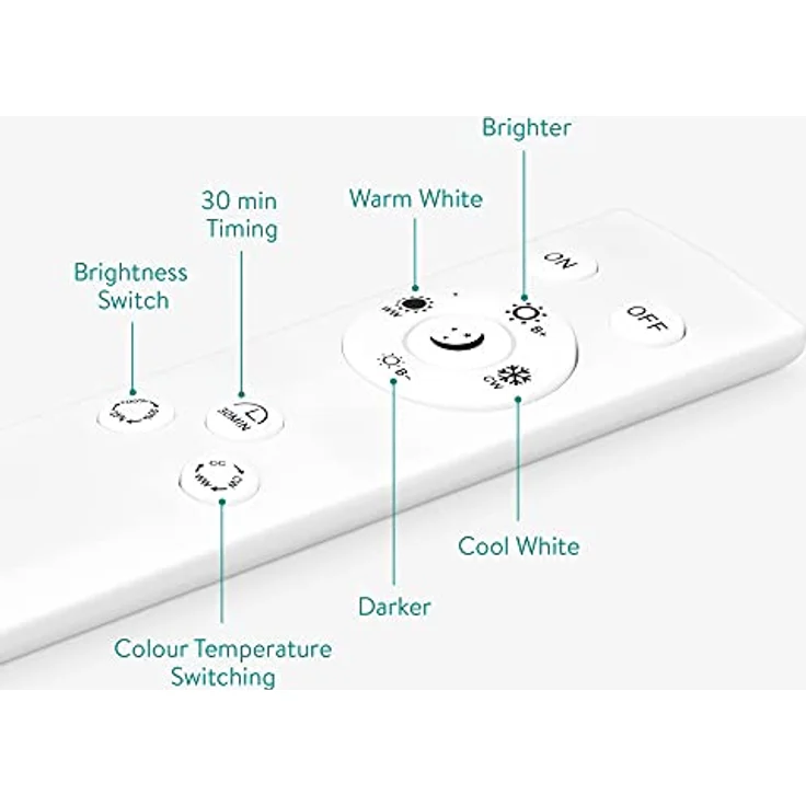 Navaris LED Deckenleuchte 22W - Rund ∅ 40cm - Design Stoff Weiß - Dimmbar mit Farbtemperaturwechsel und Fernbedienung – Bild 4