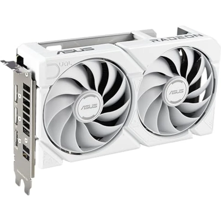ASUS DUAL-RX9060XT-16G-WHITE, 16GB GDDR6 Grafikkarte mit Axial-Tech-Lüftern, HDMI und DP, weiße Variante – Bild 3