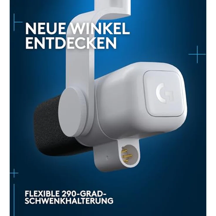 Logitech G Yeti Studio aktives dynamisches XLR-Studiomikrofon für Gaming, ClearAmp aktive Vorverstärkung, Doppelmembrankapsel, interne Stoßdämpfung - Weiß – Bild 5