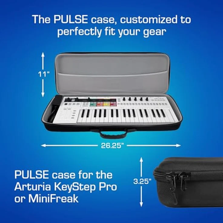 Analog PULSE Case für Arturia KeyStep Pro, robuster DJ Case mit Zubehöraufbewahrung, schwarz – Bild 5