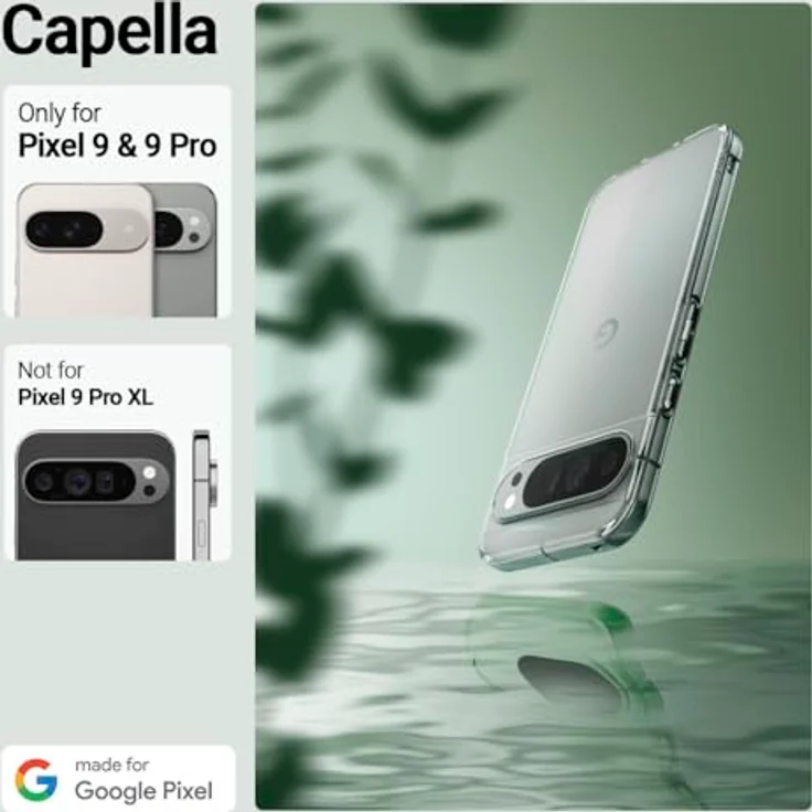 Caseology Capella für Google Pixel 9 / Google Pixel 9 Pro Hülle - Kristallklar, Seitengriffmuster, Ultra Clear, Militärqualität Sturzschutz – Bild 2
