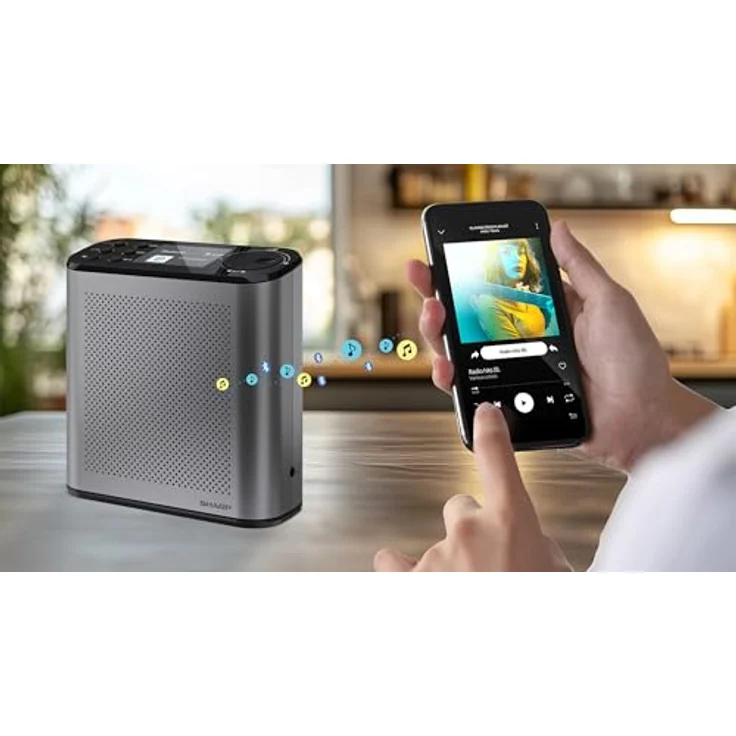 Sharp DR-P530 DAB+ Radio, tragbar mit Bluetooth 5.3, 120 Sender-Speicherplätzen und 2,4 Zoll Farbdisplay, Grau – Bild 5
