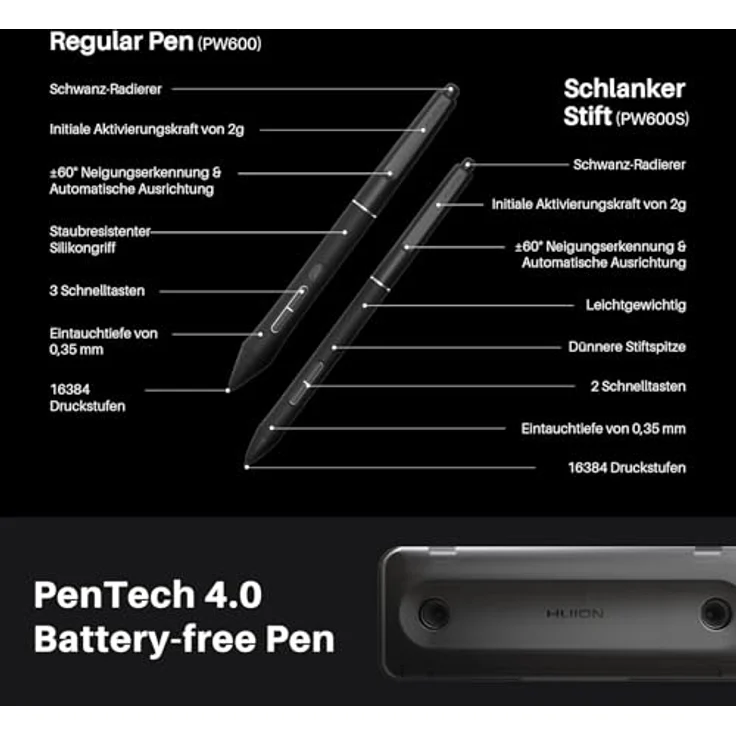 HUION Kamvas Pro 27, 27 Zoll 4K UHD Grafiktablett mit 144Hz, PenTech 4.0, 16384 Druckstufen, Touch-Funktion, Canvas Glass 3.0 für professionelle Künstler – Bild 5