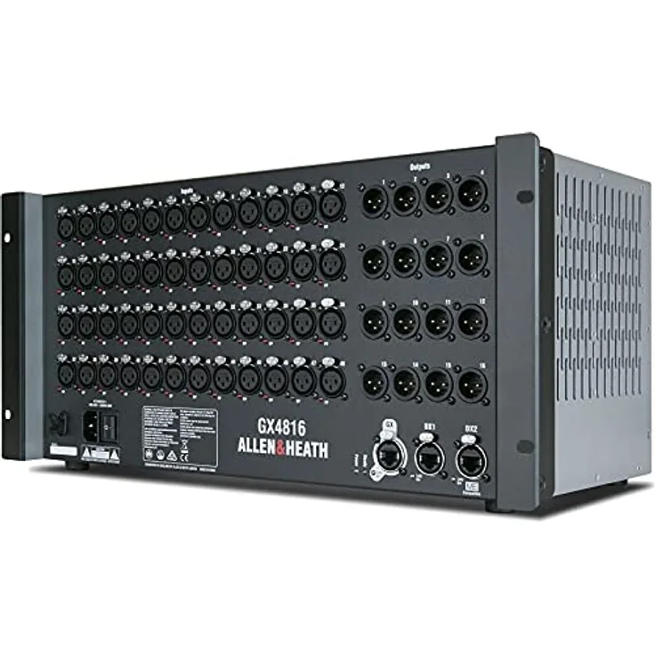 Allen & Heath GX4816, 96-kHz Studio- und Livemixer mit 48 Mikrofonvorverstärkern und 16 XLR-Line-Ausgängen, Schwarz