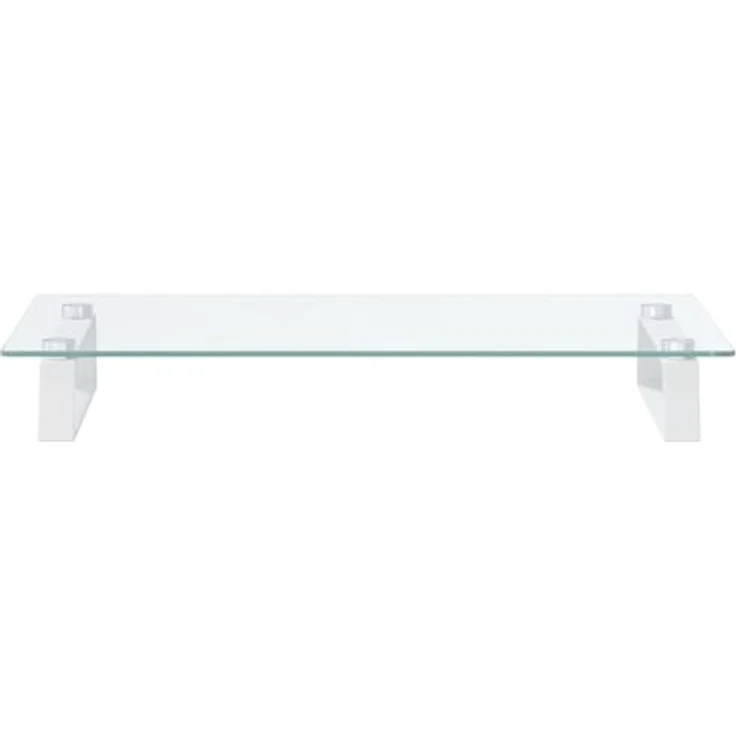 vidaXL Monitorständer, Monitorerhöhung mit Stauraum, ergonomisches Design aus Hartglas und Metall, Weiß 60x35x8cm – Bild 5