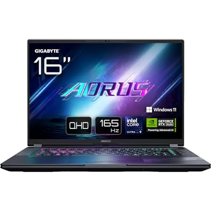 Gigabyte AORUS Elite 16 BWH Gaming-Laptop, 16,0" WQXGA 165Hz, Intel Ultra 9 275HX, NVIDIA RTX 5070, 32GB DDR5, 2TB Gen4 SSD, Win 11 Pro, Dolby Atmos, 2 Jahre Garantie – Bild 1