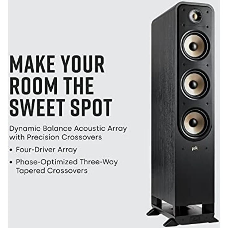 Polk Audio Signature Elite ES60 hochauflösender HiFi Standlautsprecher fürs Heimkino, Hi-Res zertifiziert, kompatibel mit Dolby Atmos und DTS:X (Stück), Weiß – Bild 3