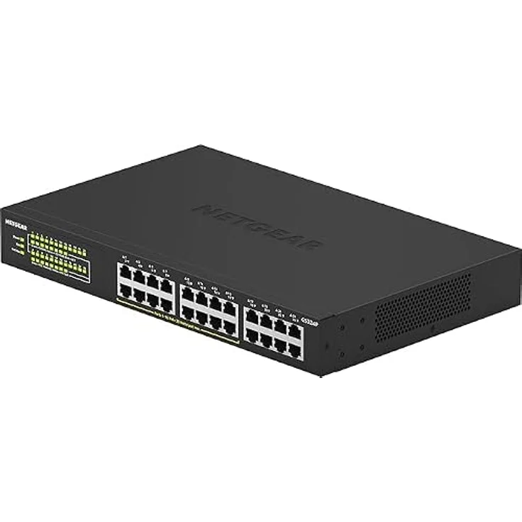 Netgear GS324P 24 Port Gigabit Ethernet LAN PoE Switch (mit 16x PoE+ 190W, Plug-and-Play, Desktop- oder Rack-Montage, robustes Metallgehäuse) – Bild 4