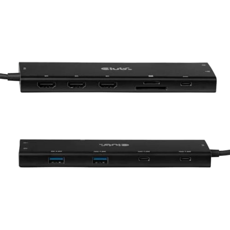 Club 3D CSV-2556, 12-in-1 USB-C auf Triple HDMI Hub mit DP2.1, PD3.0, 100W, 4K Unterstützung, 10Gbps USB 3.2, Schwarz – Bild 6