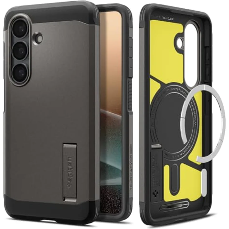 Spigen Tough Armor MagFit für Samsung Galaxy S26, Hülle mit stoßdämpfendem XRD-Pad, verstellbarem Kickstand, MagSafe-kompatibel – Gunmetal – Bild 1