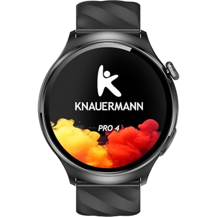 Knauermann PRO 4 EKG-Gesundheitsuhr mit Telefonfunktion, Smartwatch in Schwarz, Puls, Blutdruck, Blutsauerstoff, HRV, Schlafanalyse, Silikonarmband – Bild 2