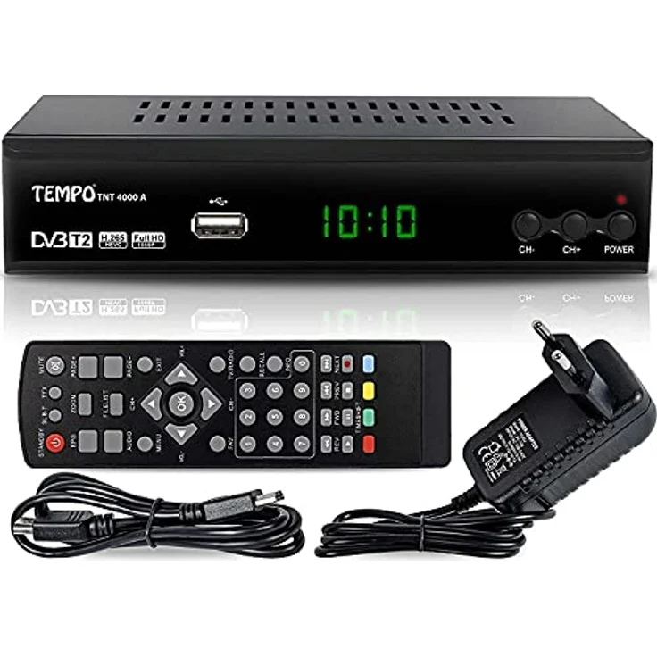 hd-line Tempo 4000 A DVBT2 Receiver Full HD 1080P 4K für TV (HEVC/H.265 HDMI SCART, USB 2.0, DVBT-2, DVB-T2, DVB T2, DVBT 2), Reciver, Resiver, Empfänger, Schwarz, tmp4000 – Bild 1