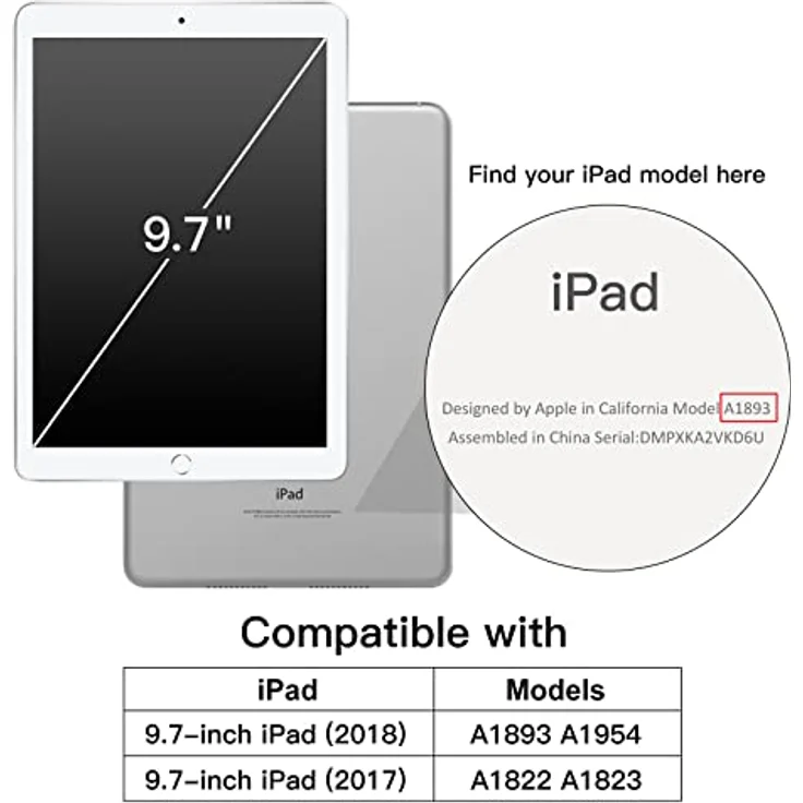 JETech Hülle für iPad 9,7 Zoll (2018/2017, 6./5. Generation), Intelligente Schutzhülle mit Auto Schlafen/Wachen, Neblig Grün – Bild 2