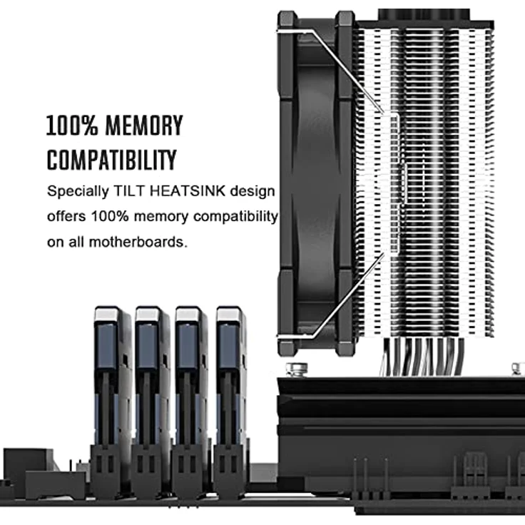 ID-Cooling SE-224-XTS, CPU Kühler mit 220W TDP, 120mm PWM-Lüfter und leiser Betrieb, kompatibel mit Intel und AMD – Bild 6