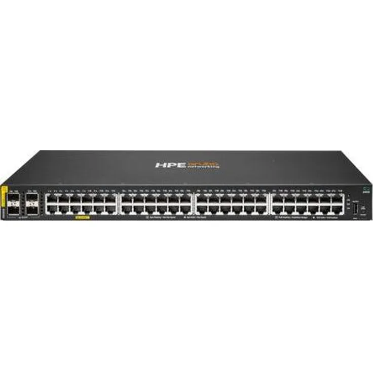 Aruba HPE Networking CX 6000, 48-Port PoE Switch mit 1G Geschwindigkeit und 370W PoE-Budget, Schwarz