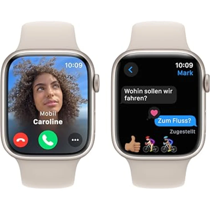 Apple Watch Series 9 GPS, 45 mm Aluminiumgehäuse Polarstern, Sportarmband Polarstern – M/L – Bild 4
