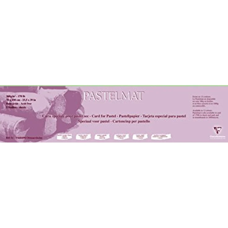 Clairefontaine Pastelmat Papier, Bastelpapier für trockene Techniken, 360 g/m², 70x100 cm, pH-neutral, säurefrei – Bild 1