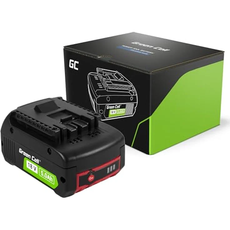 Green Cell Akku Bosch GBA1600A002U5, 18V 5Ah, leistungsstarker Lithium-Ionen Akku – Bild 1