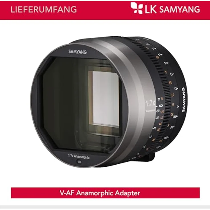Samyang V-AF 1.7x Anamorphic MF Adapter, Objektivadapter für V-AF-Serie, Schwarz, T1.9 Blende – Bild 9