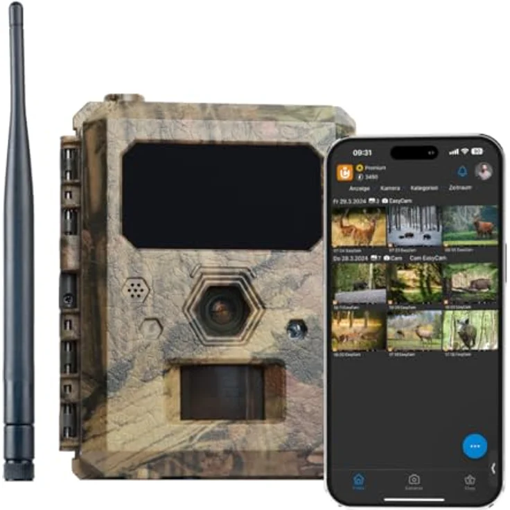 ICUserver ICU CLOM EasyCam, Wildkamera mit 4G/LTE, 50° Linse, 0,3s Auslösezeit, wetterfest, inkl. 500 Coins und 16 GB SD-Karte – Bild 1