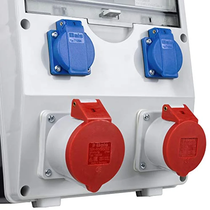 Doktorvolt Stromverteiler 1x16A 1x32A 2x230 Baustromverteiler Wandverteiler Steckdosenverteiler 4-fach, Doktorvolt Stromverteiler WDD 1x16A 1x230V für Baustellen und Industrie, blau – Bild 4