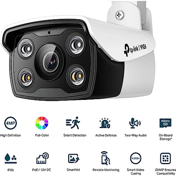 Dahua Überwachungskamera (Videoüberwachungskamera TP-Link VIGI C340) IP-Sicherheitskamera mit Nachtsicht, Schwarz/Weiß – Bild 2