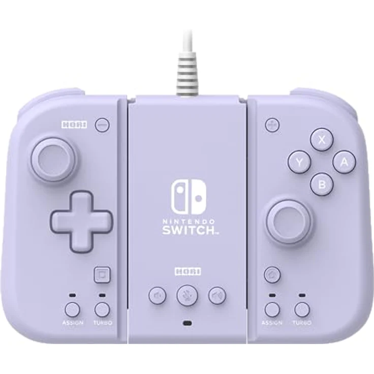 HORI Split Pad Compact Attachment Set (Violetto Lavanda) Ergonomischer Controller für den tragbaren Modus mit kabelgebundenem Adapter für Nintendo Switch/OLED - Offizielles Lizenzprodukt von Nintendo – Bild 2