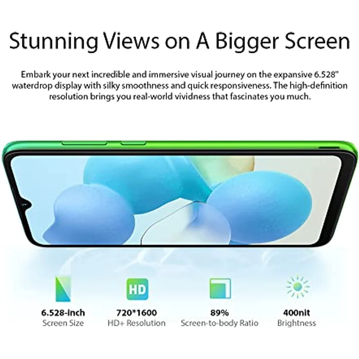 Blackview A55 4G Smartphone ohne Vertrag Ggünstig, 6,53 Zoll HD+ Bildschirm, MT6761V 2,0 GHz 3GB+16GB, 5MP+8MP Kamera, 4780mAh Akku, Android 11 DUAL SIM Handy GPS Gesichts Entsperrung Blau – Bild 2