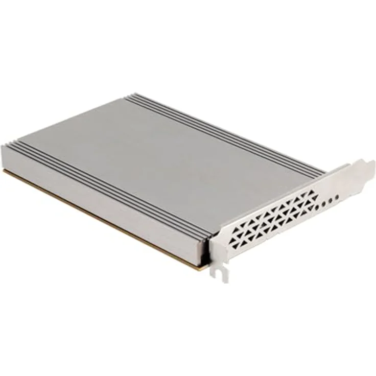 DeLOCK Schnittstellenkarte PCI Express x16 auf 4x intern NVMe M.2 Key mit Kühlkörper und LED-Anzeige, schwarz