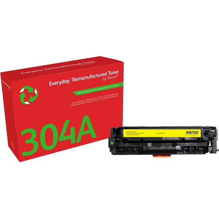 Xerox Everyday 304A, wiederaufbereiteter Toner mit geringer CO2-Bilanz, kompatibel mit gängigen Druckermarken, gelb