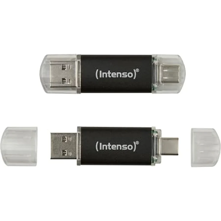 Intenso Twist Line USB-Stick, 128 GB, USB-A & USB-C, grau, bis zu 70 MB/s Transferrate – Bild 2