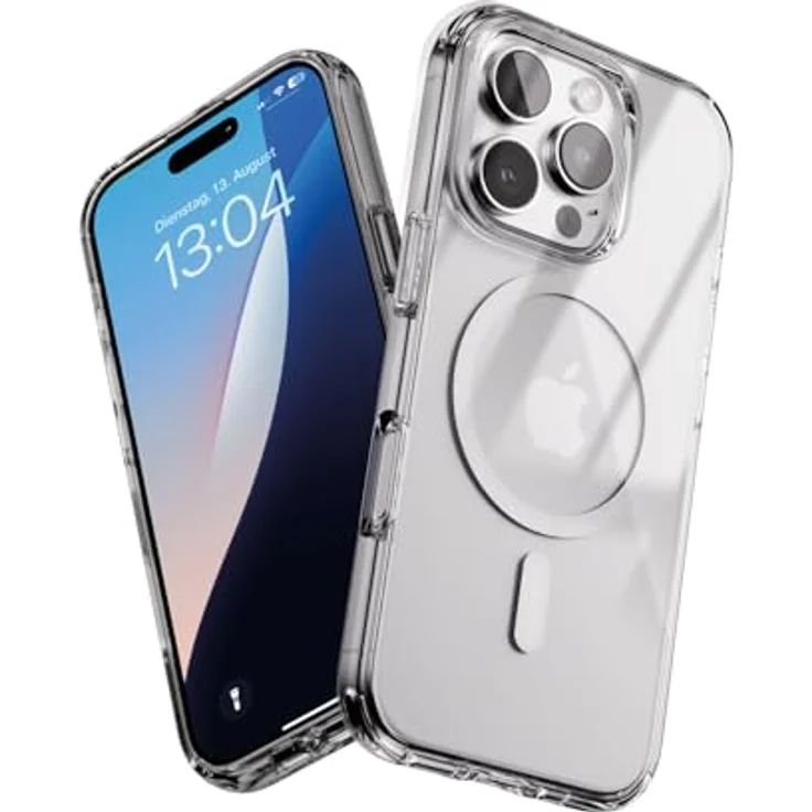 Woodcessories - iPhone 16 Pro Clear Case mit MagSafe | Transparente Handyhülle mit Kameraschutz | Anti Yellowing, Anti Kratzschutz, Dünn | DIY Knöpfe – Bild 1