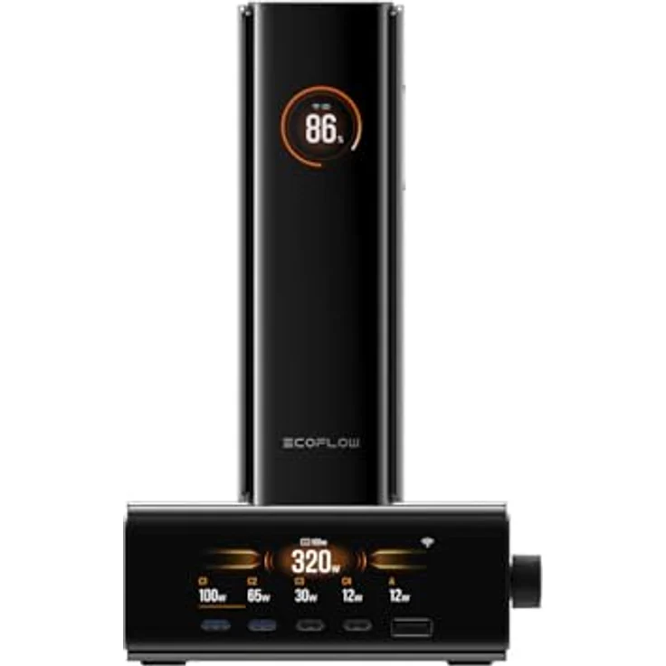 EF ECOFLOW Rapid Pro Powerbank 27650 mAh, 320W Max. Ladestation, 4-Anschluss tragbares Ladegerät mit 140W-Kabel, ultraschnelles Laden für iPhone 16/15, Samsung, MacBook, DJI – Bild 1