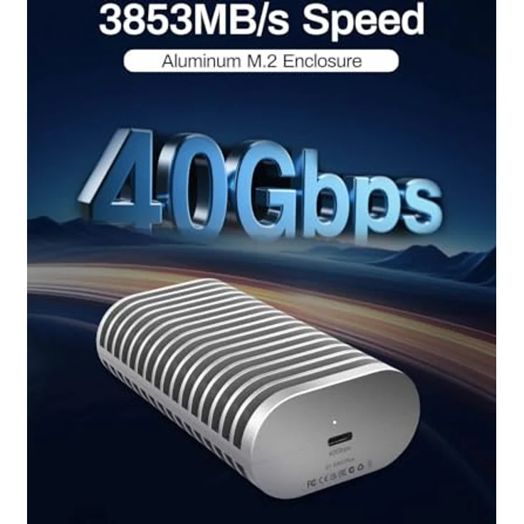 TERRAMASTER D1 SSD Plus, 40Gbps M.2 NVMe SSD Gehäuse, Aluminium, USB Typ-C, kompatibel mit Thunderbolt 5/4/3, mobile Backup-App inklusive (diskless) – Bild 2