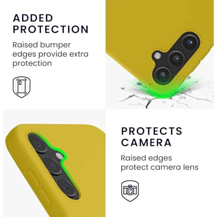 kwmobile Handyhülle für Samsung Galaxy A14 5G, TPU Case in Strahlend Gelb, kabelloses Laden, rutschfest und flexibel – Bild 3