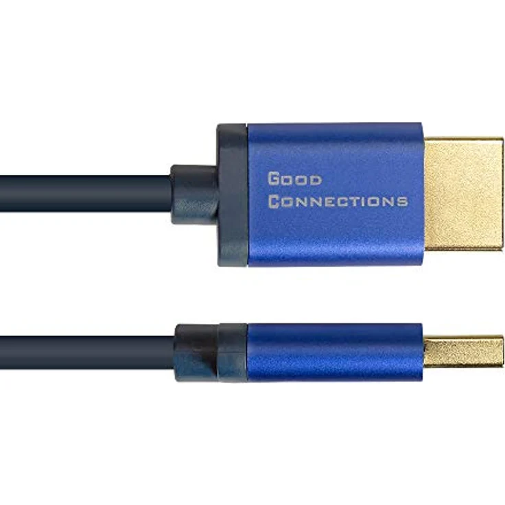 Ultra-High-Speed HDMI 2.1 SmartFLEX Kabel, 8K UHD-2 - 4K UHD, Aluminiumgehäuse, CU, dunkelblau, 0,5 – Bild 4