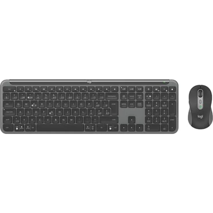 Logitech Sgn Slim Combo MK950 Business, Tastatur und Maus im Graphit Design, kabellos mit 36 Monate Akkulaufzeit, QWERTY Layout, kompatibel mit Windows, MacOS, Android, iOS – Bild 1