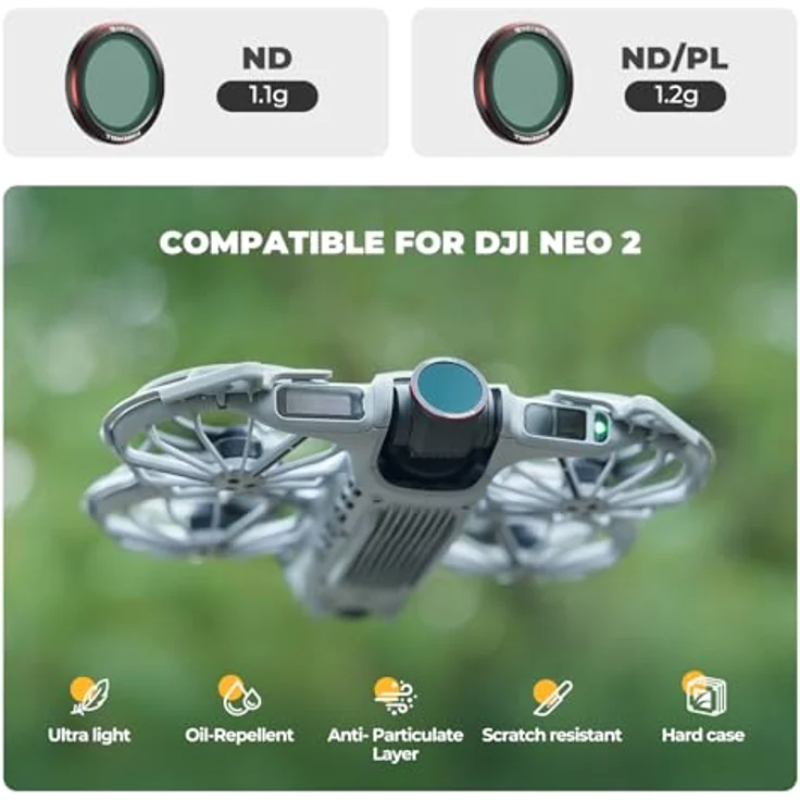 Freewell Magnetische ND/PL-Filter für DJI Neo 2, inklusive ND8/PL, ND16/PL & ND32/PL, Polarisierte Filter zur Belichtungskontrolle und Reflexionsreduktion – Bild 2